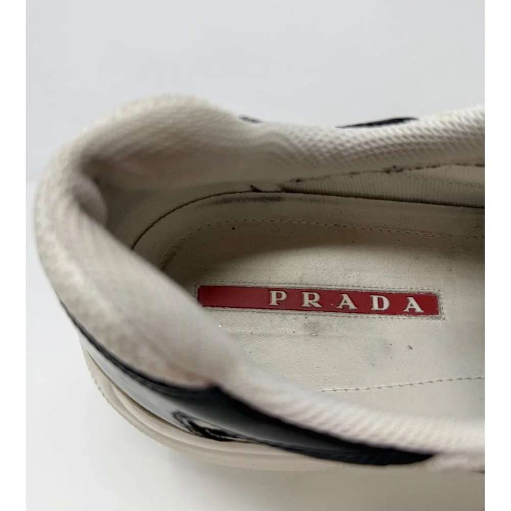 Prada Americas Cup Sneaker White/Black Size 11.5 US 10.5 UK